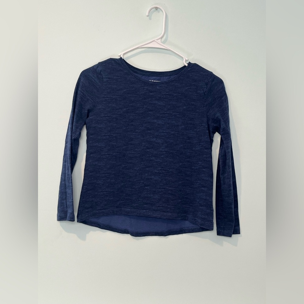 Old Navy Girls Blue Long Sleeve Softest Tee Shirt, Size Large